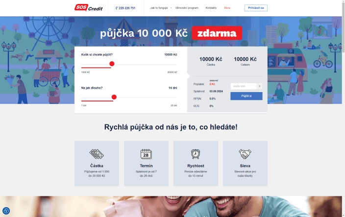 Žádost o půjčku SOS Credit - vyberte výši půjčky